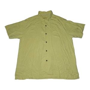 Tommy Bahama Silk Shirt XL Men's Button Up Short Sleeve 100% Silk Vacation